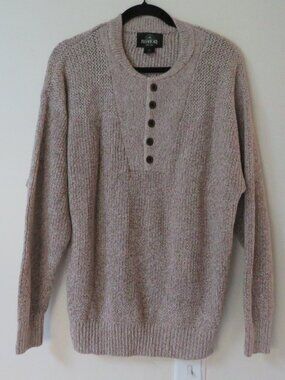 Mens Beige Tan Knit Sweater RedHead Vintage size Large Fall Autumn